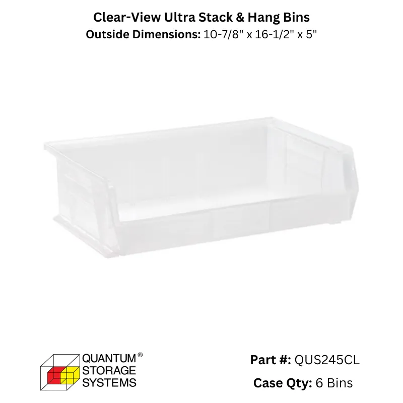 Quantum Storage Systems Clear View Ultra Stack & Hang Bins