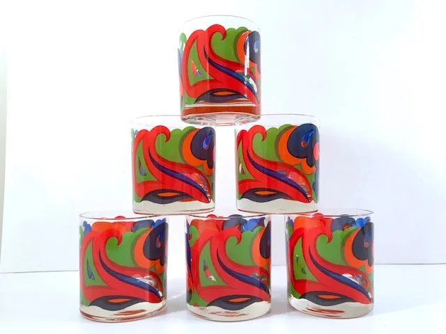 Retro Psychedelic Glasses (Set of 6)