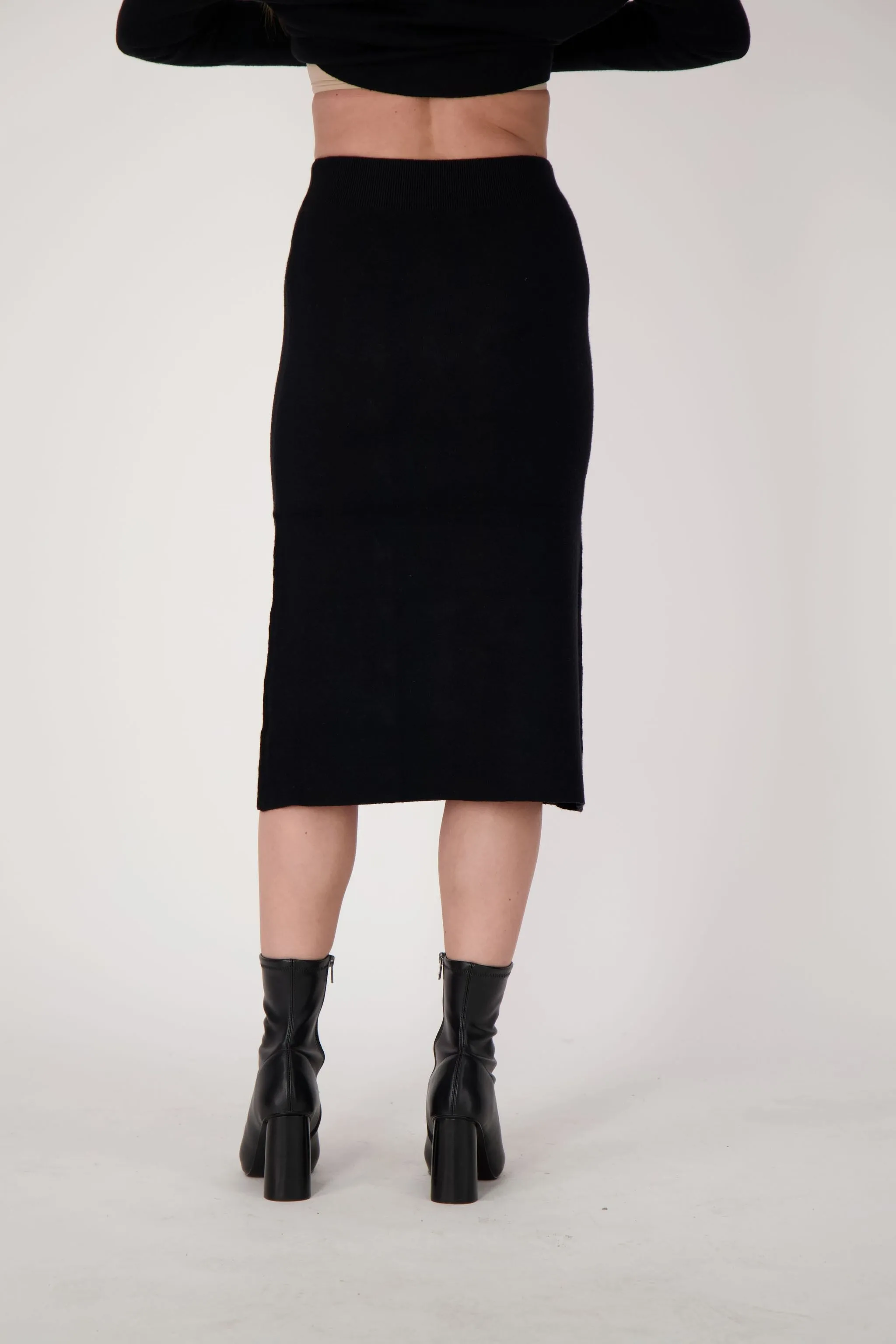 Side Button Knit Skirt