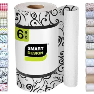 Smart Design Set of 6 12"x10ft Bonded Grip Shelf Liner Midsummer Night Scroll