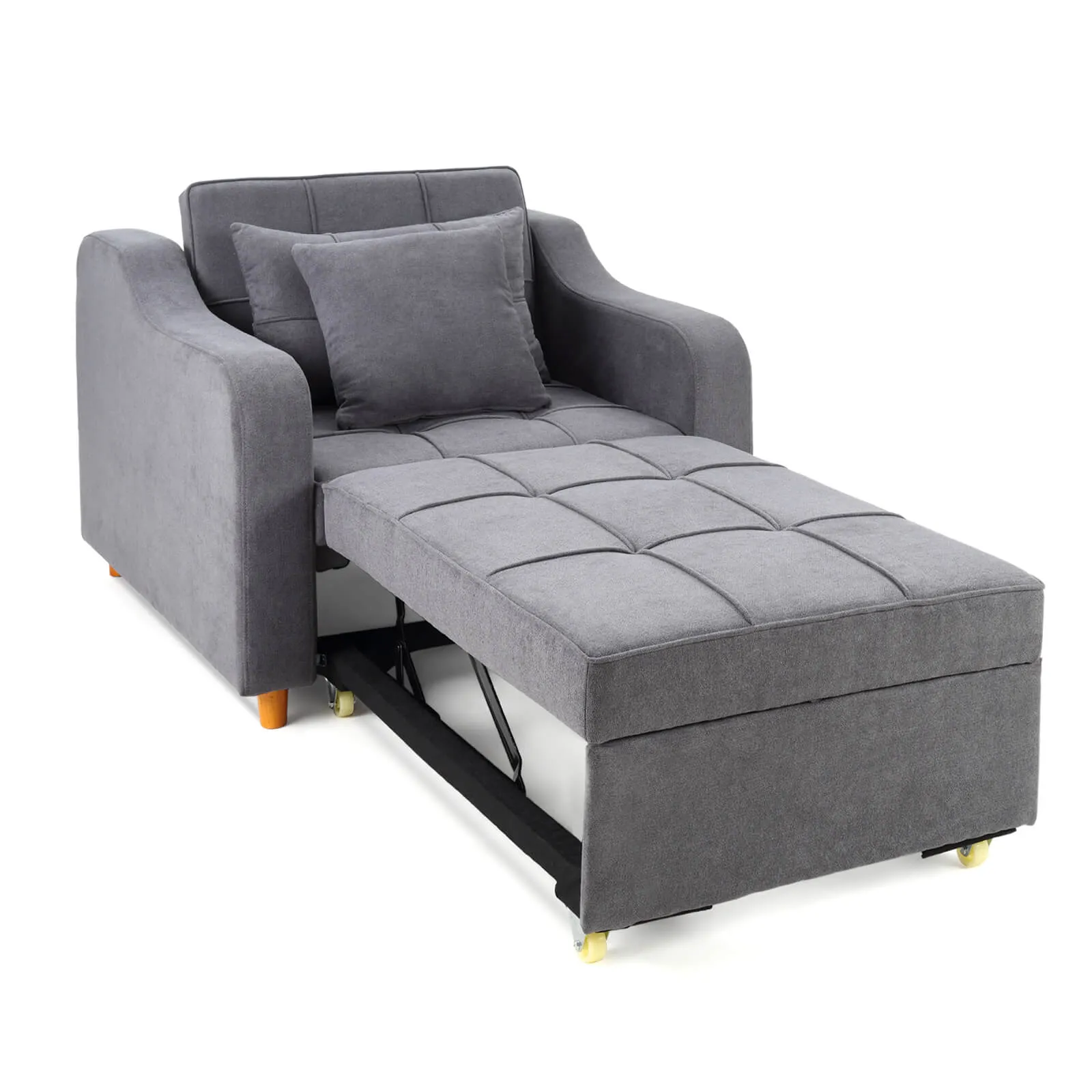 Sofa Bed 3-in-1 Convertible Chair Multi-Functional Sofa Bed Adjustable Recliner(Dark Grey)