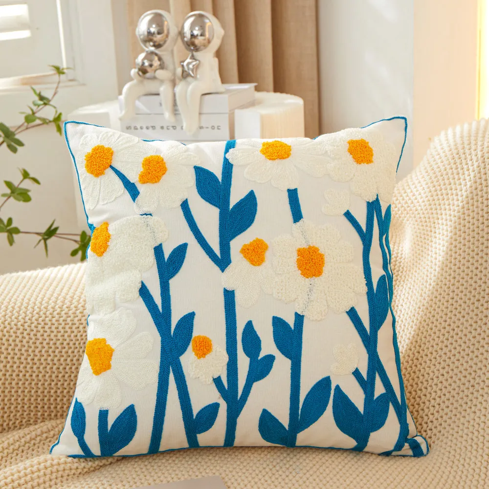 Sunshine Blossom Whimsical Floral Pillow (With/Without insert)