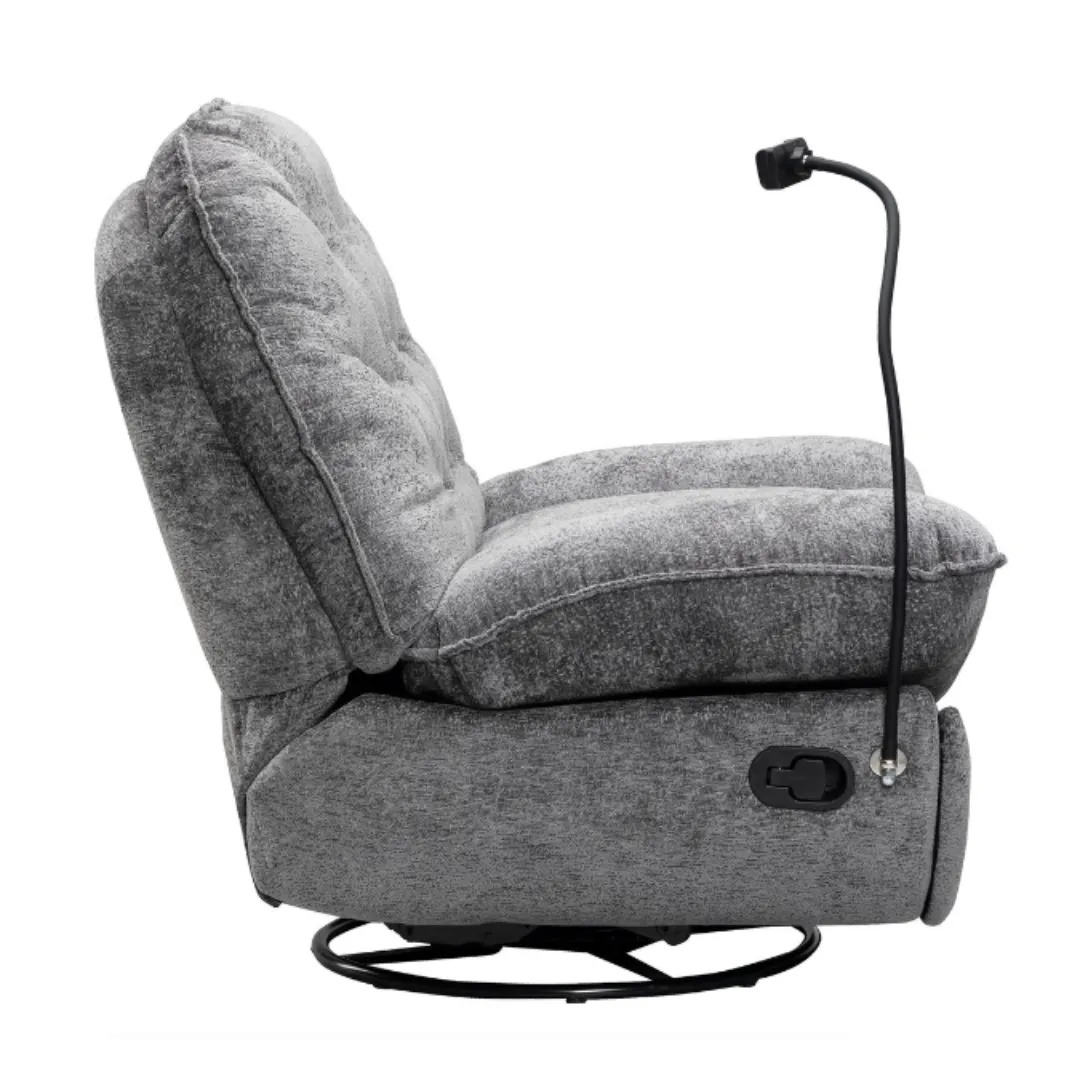 Swivel Rocker Glider Couch with Phone Holder- CR-KJ2026