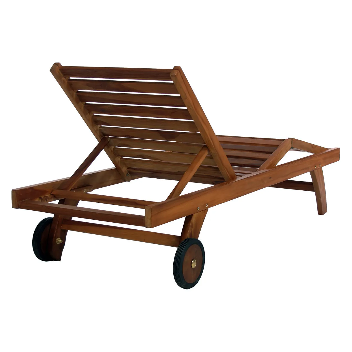 Teak Multi-position Chaise Lounger, Built Solid With Mortise & Tenon Joints.