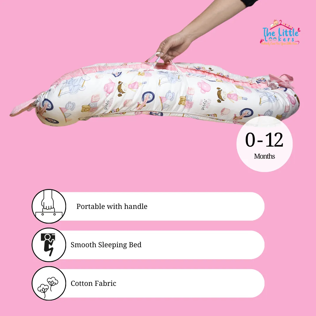 THE LITTLE LOOKERS Baby Sleeping Bed Portable Bassinet | Washable Baby Bedding Set for Newborn Baby/ Infants 0-12 Months