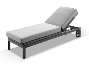 Tosca Grey Rattan Outdoor Sun Lounger