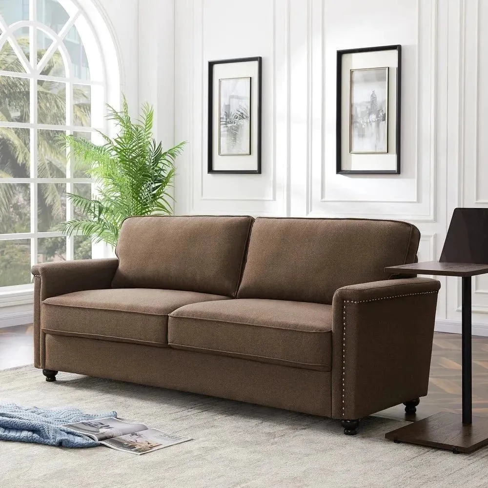 Tox Straight Line Sofa Set in Brown