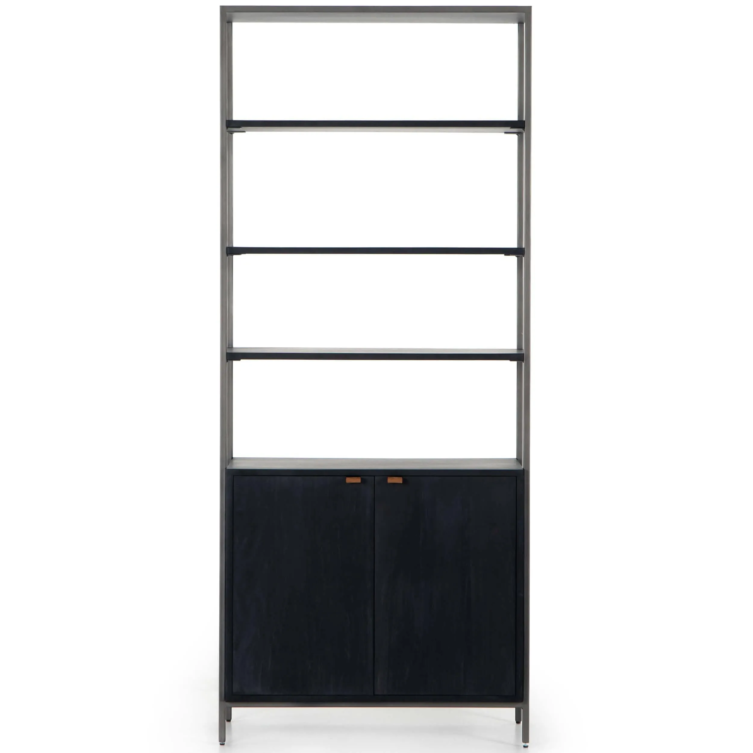 Trey Modular Wide Bookcase, Black Wash