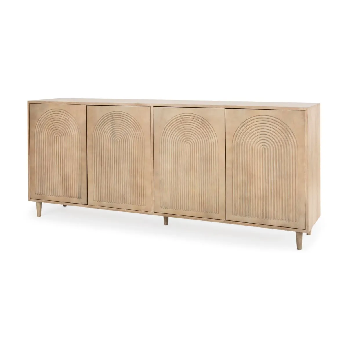 Tucker Sideboard Light Brown Wood | 4 Door