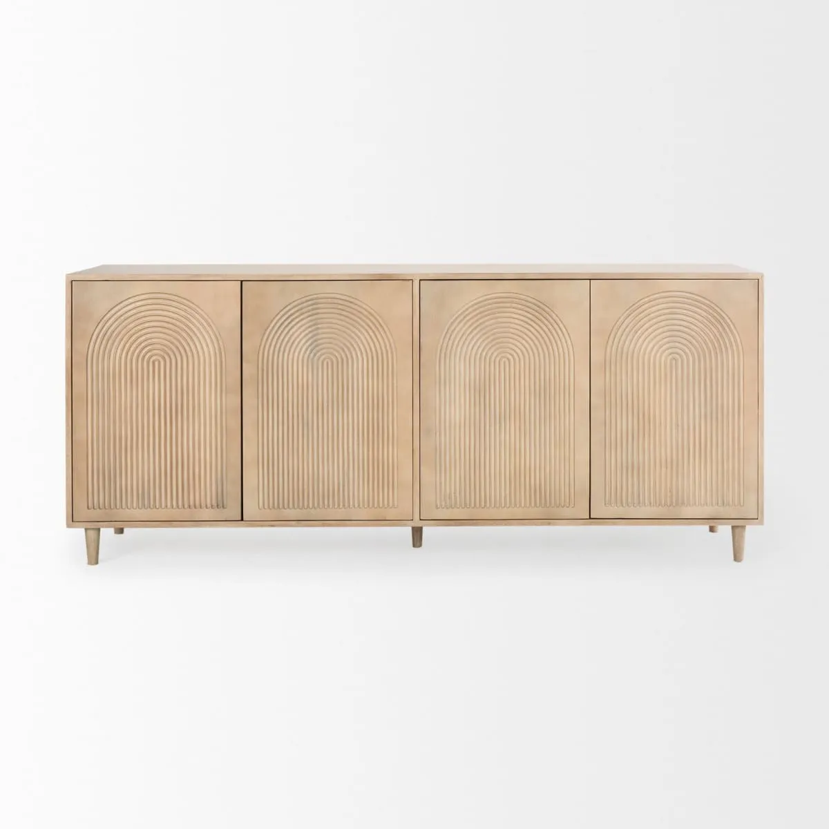 Tucker Sideboard Light Brown Wood | 4 Door