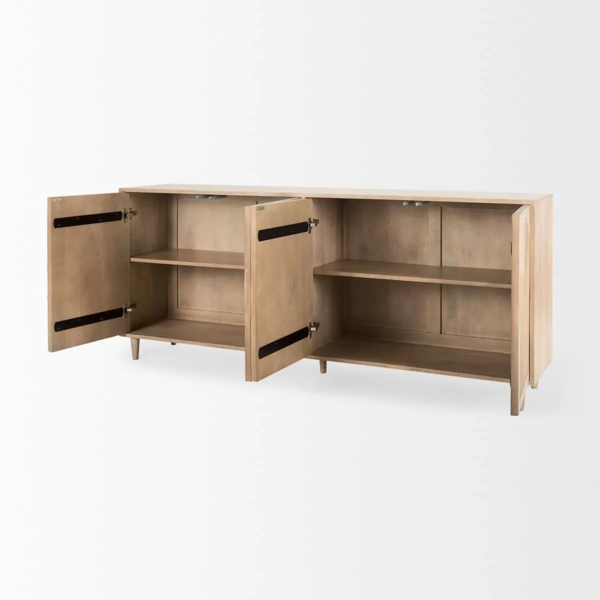 Tucker Sideboard Light Brown Wood | 4 Door