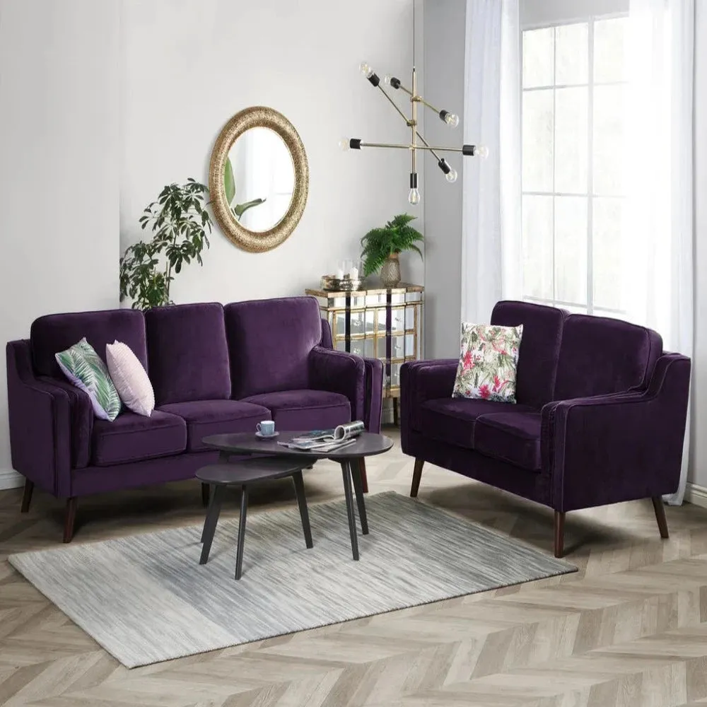 Tyson Straight Line Sofa Set in Suede