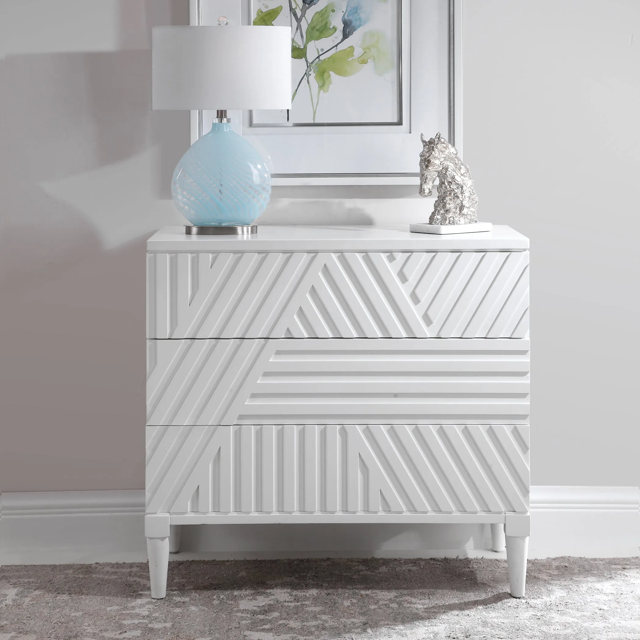 Uttermost Colby White Drawer Chest