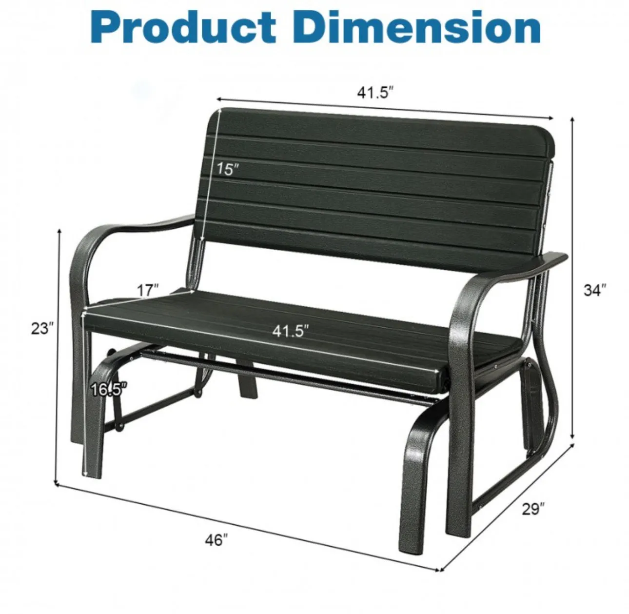 Very Relaxing Heavy Duty Outdoor Patio Swing Bench Love-seat | Smooth Gliding | Steel Frame | Rust Resistant