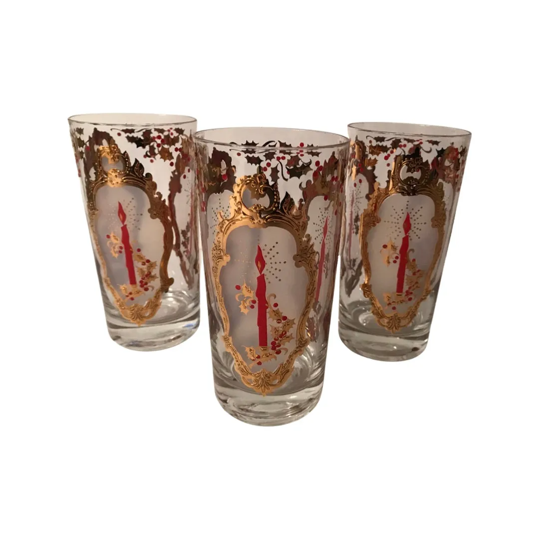 Vintage Holiday Candle Glasses (Set of 6)