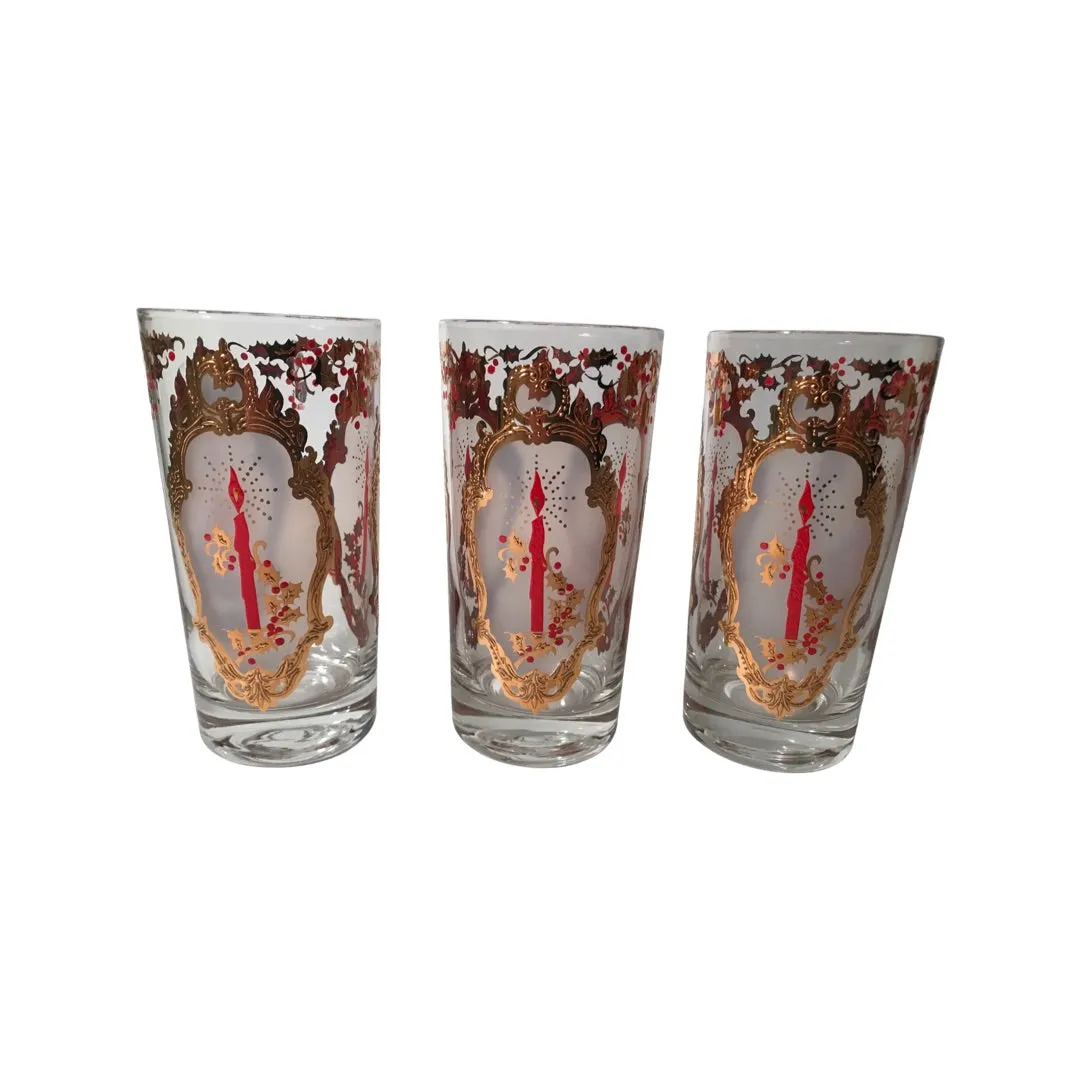 Vintage Holiday Candle Glasses (Set of 6)