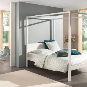 Vipack Pino Canopy Double Bed - White