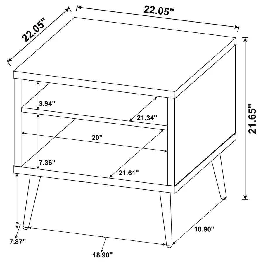 Welsh Square Engineered Wood End Table With Shelf Antique Pine and Grey