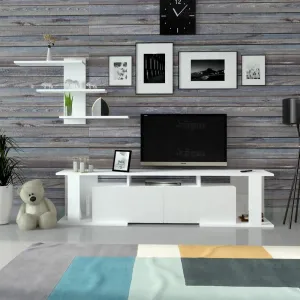 White Wall TV Table