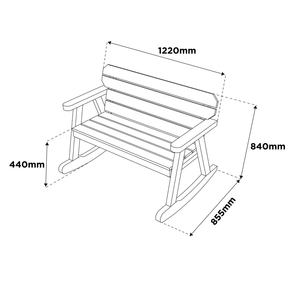 Woodshaw Hampton 2 Seater Rocker